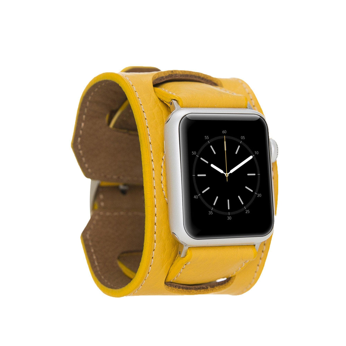 Apple-Watch-Armband aus echtem Leder im Manschettenstil