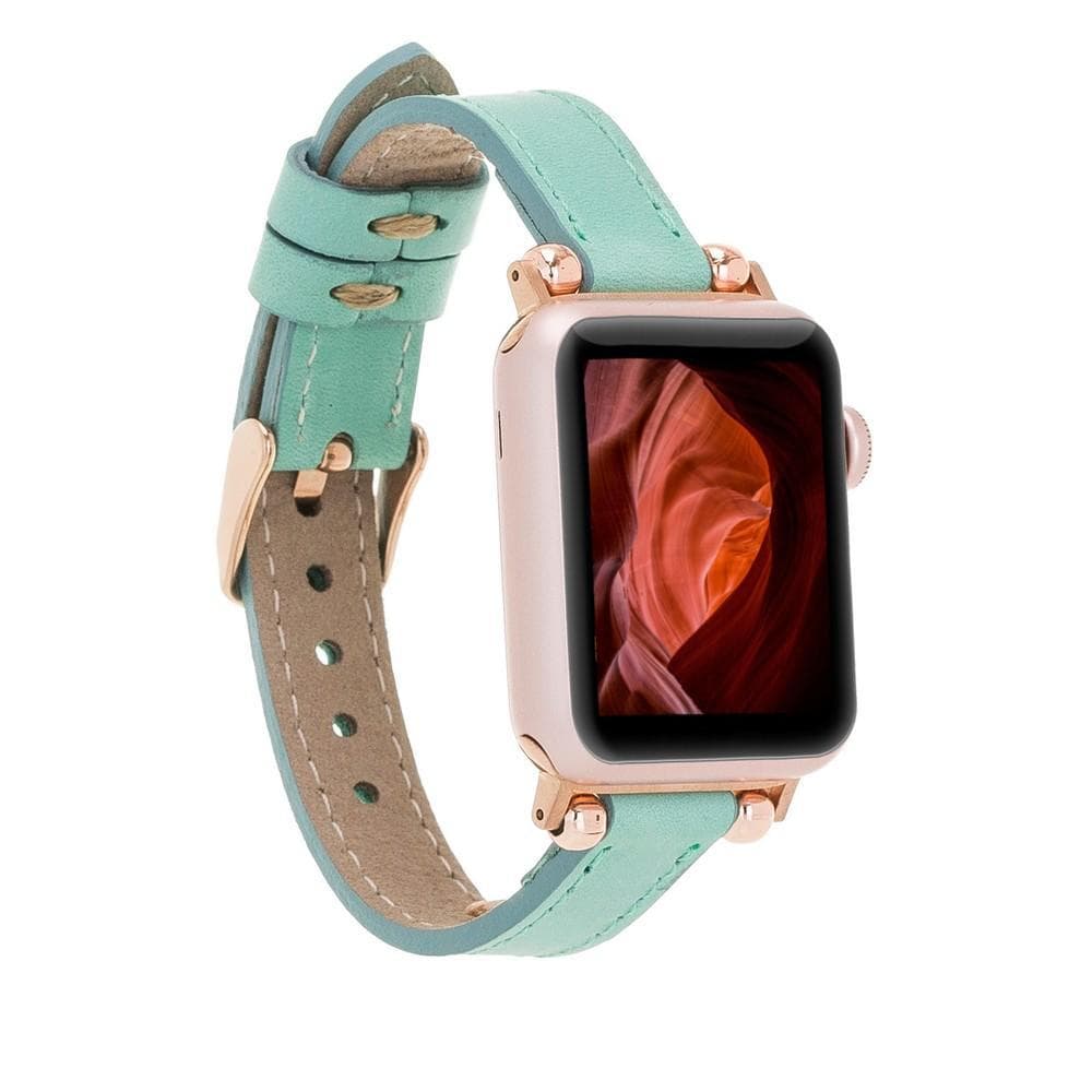 Nahthaftes Apple-Watch-Armband aus echtem Leder im Ferro-Stil
