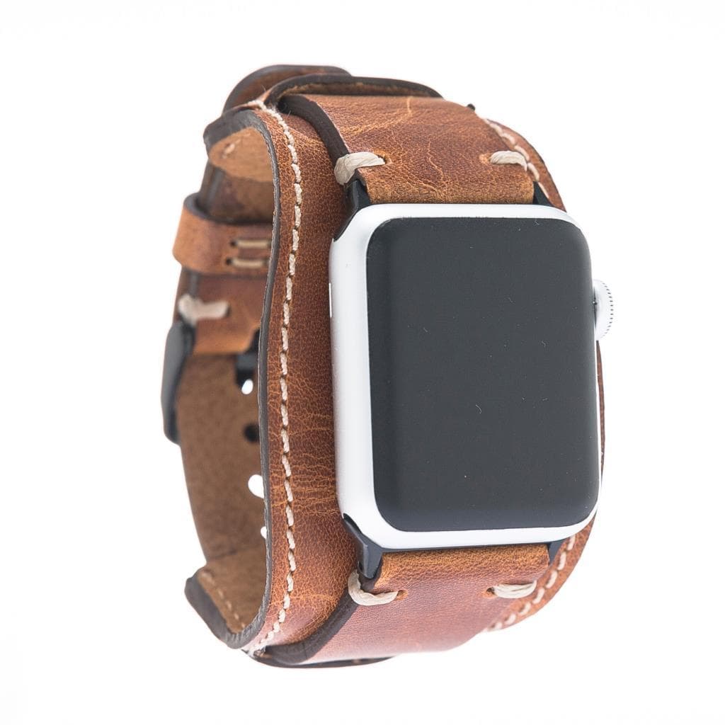 Apple Watch-Armband aus echtem Leder im Pulsar-Manschettenstil