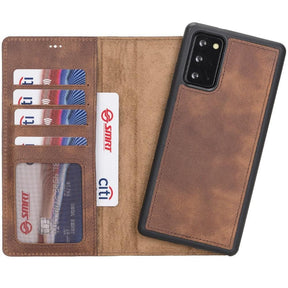 Magische Samsung Galaxy Note 20-Serie, abnehmbare Echtleder-Brieftaschenhülle – MW