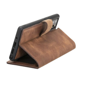 Magische Samsung Galaxy Note 20-Serie, abnehmbare Echtleder-Brieftaschenhülle – MW
