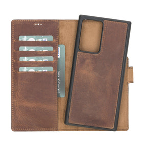 Magische Samsung Galaxy Note 20-Serie, abnehmbare Echtleder-Brieftaschenhülle – MW