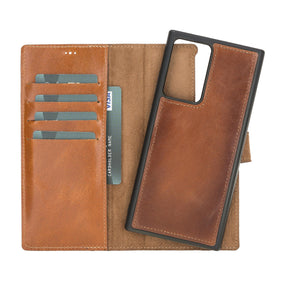 Magische Samsung Galaxy Note 20-Serie, abnehmbare Echtleder-Brieftaschenhülle – MW