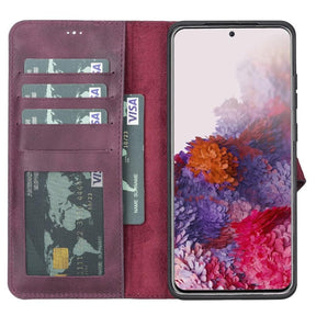 Magische Samsung Galaxy S20-Serie, abnehmbare Echtleder-Brieftaschenhülle – MW