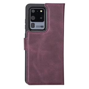 Magische Samsung Galaxy S20-Serie, abnehmbare Echtleder-Brieftaschenhülle – MW