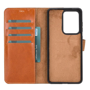 Magische Samsung Galaxy S20-Serie, abnehmbare Echtleder-Brieftaschenhülle – MW