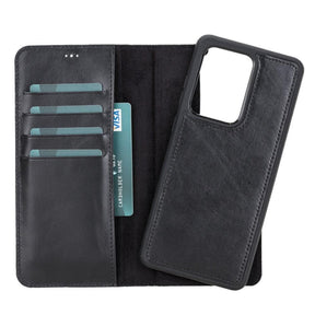 Magische Samsung Galaxy S20-Serie, abnehmbare Echtleder-Brieftaschenhülle – MW