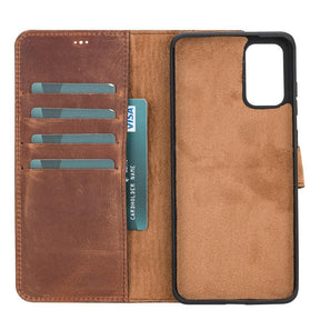 Magische Samsung Galaxy S20-Serie, abnehmbare Echtleder-Brieftaschenhülle – MW