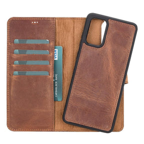 Magische Samsung Galaxy S20-Serie, abnehmbare Echtleder-Brieftaschenhülle – MW