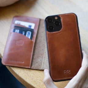 Magische Samsung Galaxy S21-Serie, abnehmbare Echtleder-Brieftaschenhülle – MW