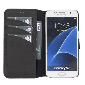 Brieftaschenetui Samsung-Serie Nicht abnehmbares Brieftaschenetui aus echtem Leder - WC