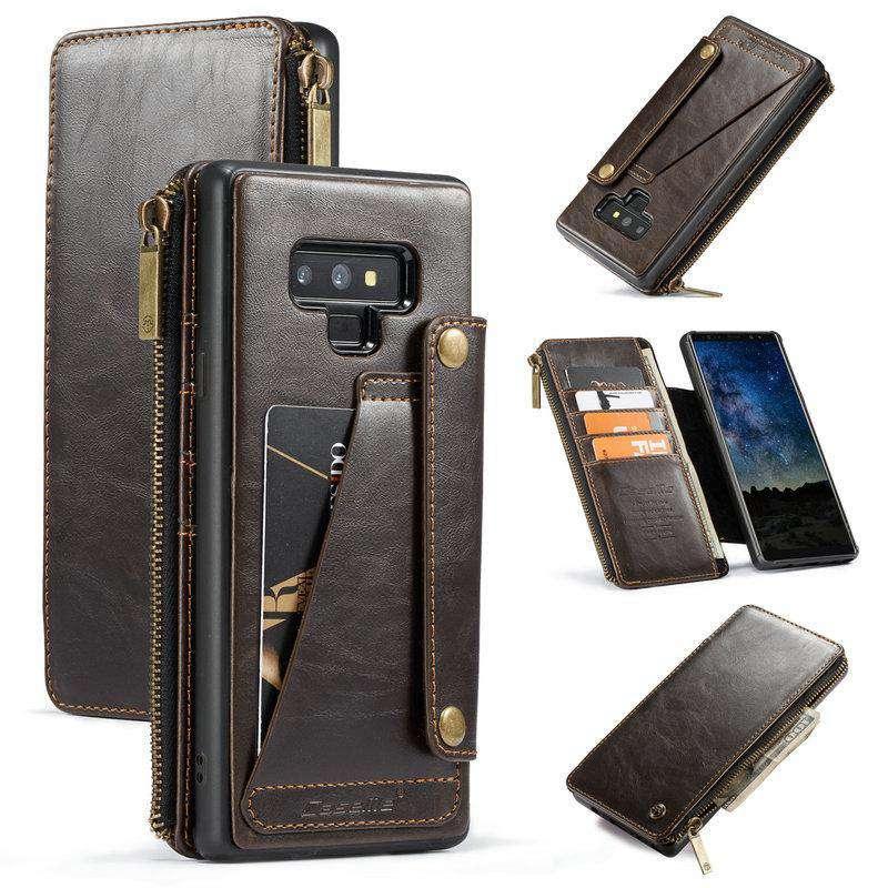 Leren-look hoesje voor een Note 9 met handig pasvak