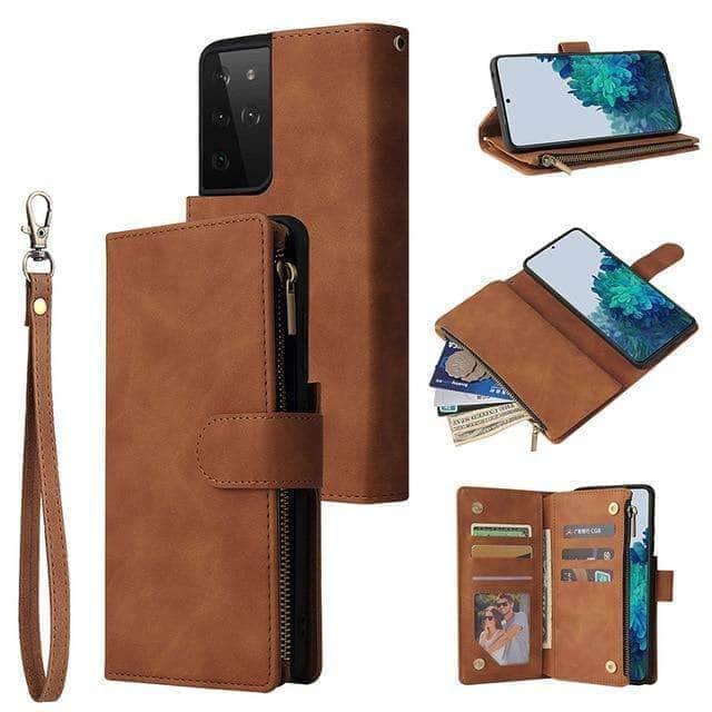 Kunstleren Telefoonhoesje Met Rits Voor Galaxy S21