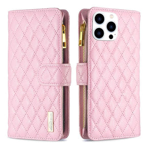 Kunstleren telefoonhoesje met rits voor iPhone 14 Pro Max