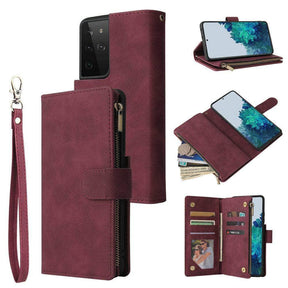 Portemonneehoesje met rits voor een Samsung Galaxy S21