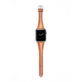 Leren Bandje Apple Watch S - Cognac Bruin - Oblac