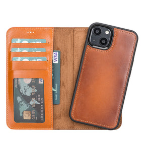 iPhone 13 hoesje cognac bruin leer