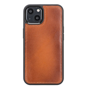 iPhone 13 hoesje cognac bruin leer