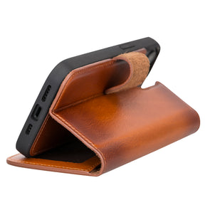 iPhone 13 hoesje cognac bruin leer