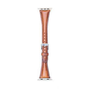 Leren Bandje Apple Watch S - Cognac Bruin - Oblac